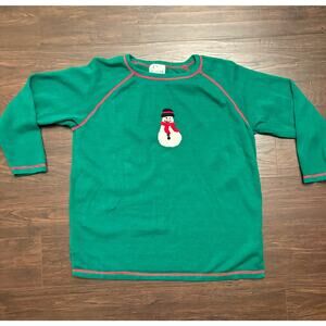THE QUACKER FACTORY GREEN SNOWMAN HOLIDAY SWEATER SIZE 1X